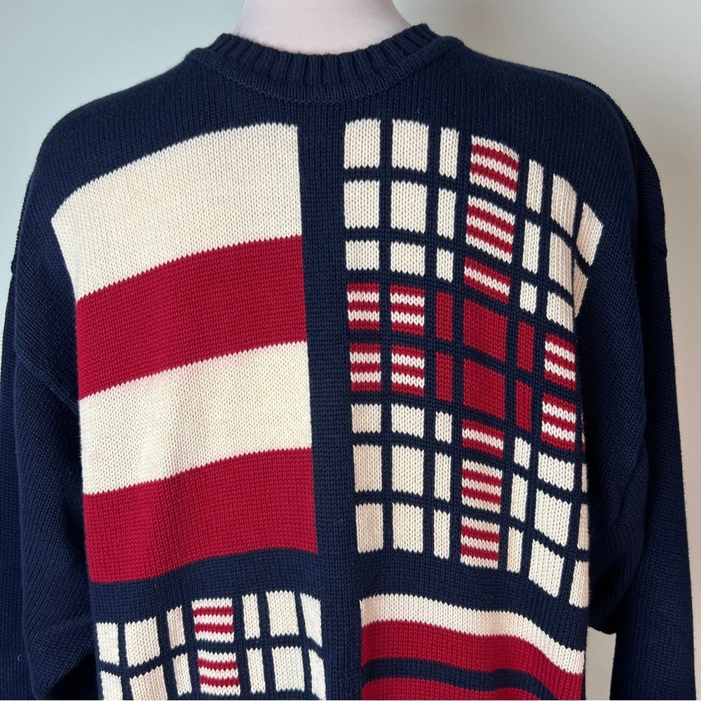 Jos. A. Bank Vintage Abstract Navy, Red & White | Patriotic | Men’s Size Large - Picture 3 of 7